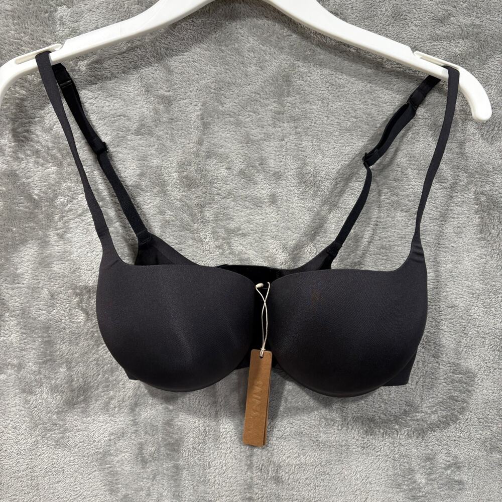 Skims 32DD Onyx Black Ultimate Push Up Balconette Bra NWT